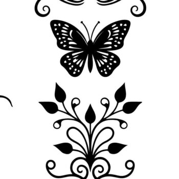 Intra απο ξύλο plywood 3mm-4mm πάχος - Σετ στολίδι με φλοράλ πεταλούδα Δίασταση 6x6 cm INTRAFABR-123769005 - Image 2