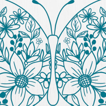 Intra απο ξύλο plywood 3mm-4mm πάχος - Floral Butterfly Paper Cut Design 2 Δίασταση 20x20 cm INTRAFABR-90497033 - Image 2