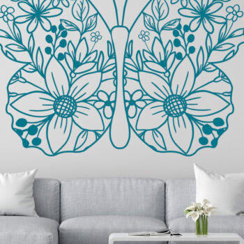 Intra απο ξύλο plywood 3mm-4mm πάχος - Floral Butterfly Paper Cut Design 2 Δίασταση 20x20 cm INTRAFABR-90497033 - Image 3