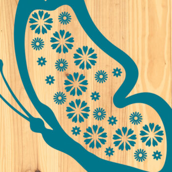 Intra απο ξύλο plywood 3mm-4mm πάχος - Floral Butterfly Paper Cut  Design 6 Δίασταση 20x20 cm INTRAFABR-90571589 - Image 1