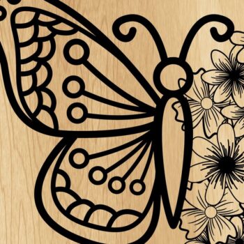 Intra απο ξύλο plywood 3mm-4mm πάχος - Χαρτί Πεταλούδας/Λέιζερ  με λουλούδια Δίασταση 30x20 cm INTRAFABR-31788047 - Image 1