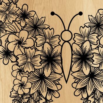 Intra απο ξύλο plywood 3mm-4mm πάχος - Χαρτί Πεταλούδας/Λέιζερ  με λουλούδια Δίασταση 30x20 cm INTRAFABR-31788033 - Image 1