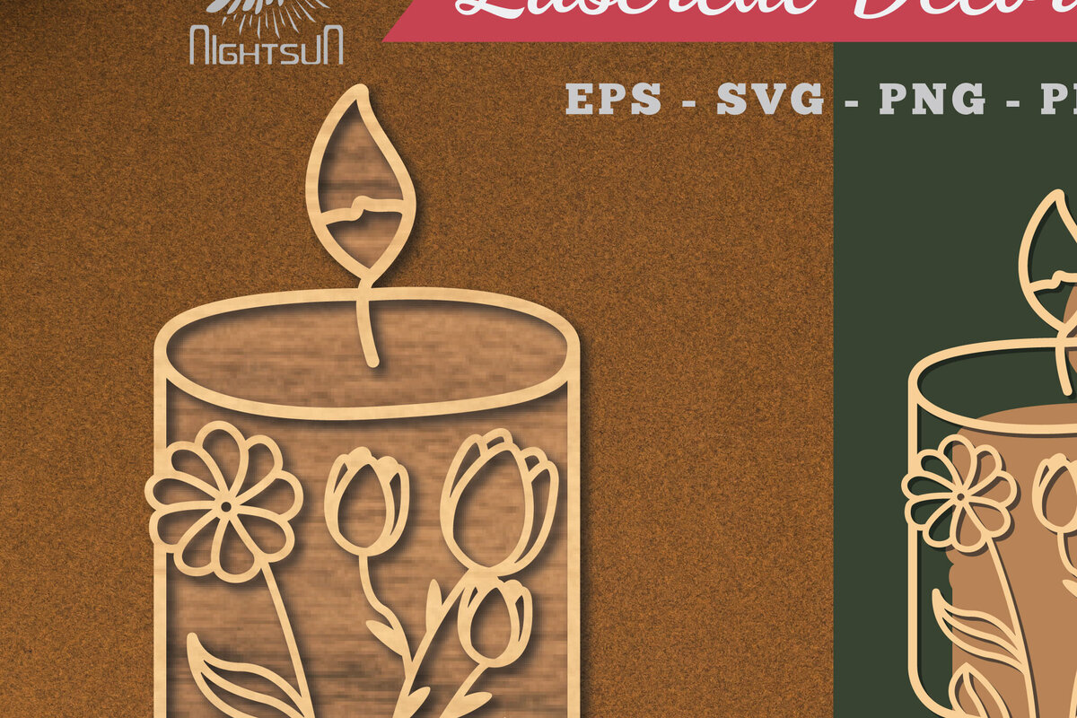 Intra απο ξύλο plywood 3mm-4mm πάχος - Floral Κερί Διακόσμηση κοπής με λέιζερ 2 Δίασταση 20x20 cm INTRAFABR-119258381