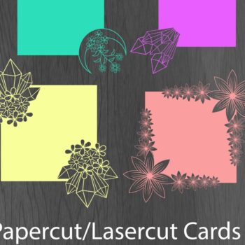 Intra απο ξύλο plywood 3mm-4mm πάχος - Πακέτο floral Card Papercut/Lasercut  Δίασταση 20x20 cm INTRAFABR-33058885 - Image 1