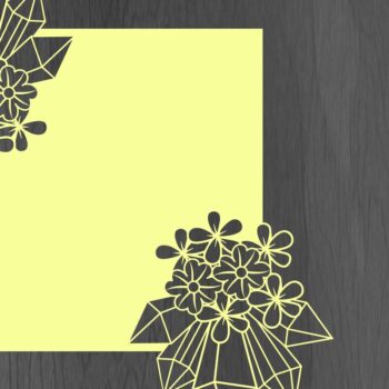 Intra απο ξύλο plywood 3mm-4mm πάχος - Πακέτο floral Card Papercut/Lasercut  Δίασταση 20x20 cm INTRAFABR-33058885 - Image 7