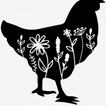 Intra απο ξύλο plywood 3mm-4mm πάχος - Floral Chicken Farmhouse Decor Δίασταση 20x25 cm INTRAFABR-86254864 - Image 1