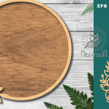 Intra απο ξύλο plywood 3mm-4mm πάχος - Floral κύκλος κοπής λέιζερ σημάδι Δίασταση 20x20 cm INTRAFABR-120035537 - Image 1