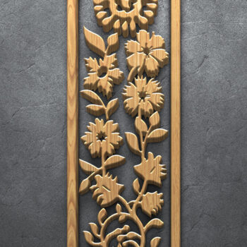 Intra απο ξύλο plywood 3mm-4mm πάχος - Floral CNC κάθετα ξύλινα πάνελ Δίασταση 3200x7200 cm INTRAFABR-124675140 - Image 3