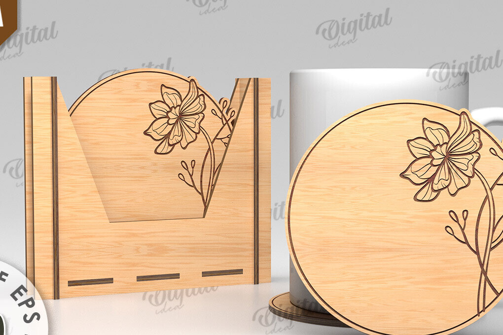 Intra απο ξύλο plywood 3mm-4mm πάχος - Σουβέρ λουλουδιών με κουτί αποθήκευσης Δίασταση 30x20 cm INTRAFABR-118908360