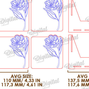 Intra απο ξύλο plywood 3mm-4mm πάχος - Σουβέρ λουλουδιών με κουτί αποθήκευσης Δίασταση 30x20 cm INTRAFABR-118908222 - Image 3