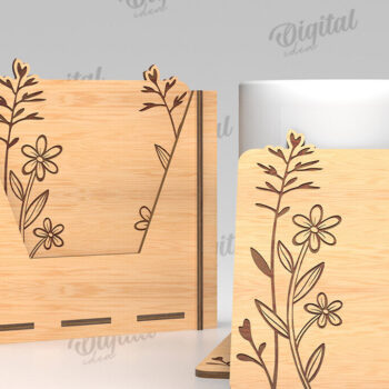 Intra απο ξύλο plywood 3mm-4mm πάχος - Σουβέρ λουλουδιών με κουτί αποθήκευσης Δίασταση 30x20 cm INTRAFABR-118908281 - Image 1