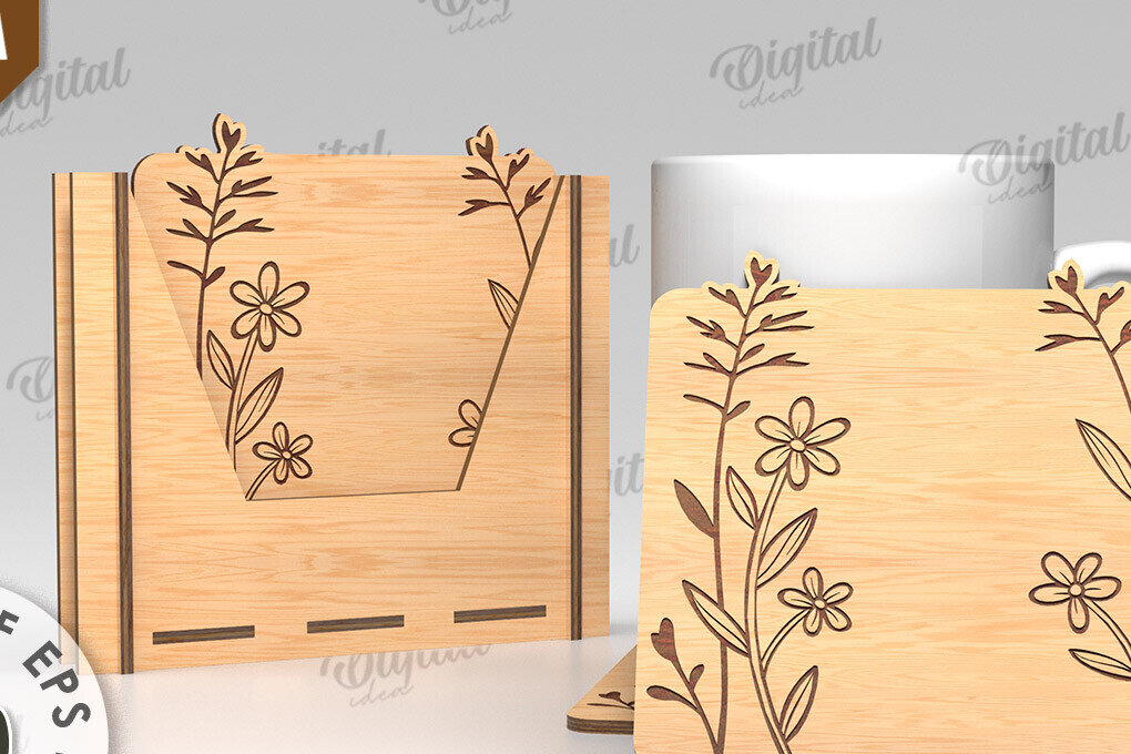 Intra απο ξύλο plywood 3mm-4mm πάχος - Σουβέρ λουλουδιών με κουτί αποθήκευσης Δίασταση 30x20 cm INTRAFABR-118908281