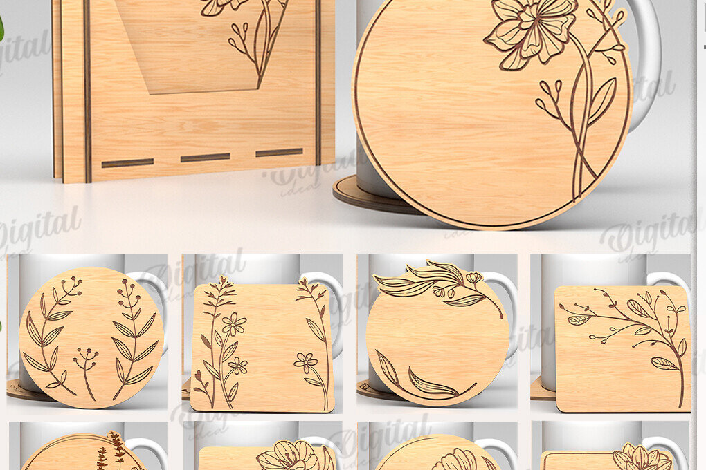 Intra απο ξύλο plywood 3mm-4mm πάχος - Σουβέρ λουλουδιών με κουτί αποθήκευσης Δίασταση 30x20 cm INTRAFABR-118767853