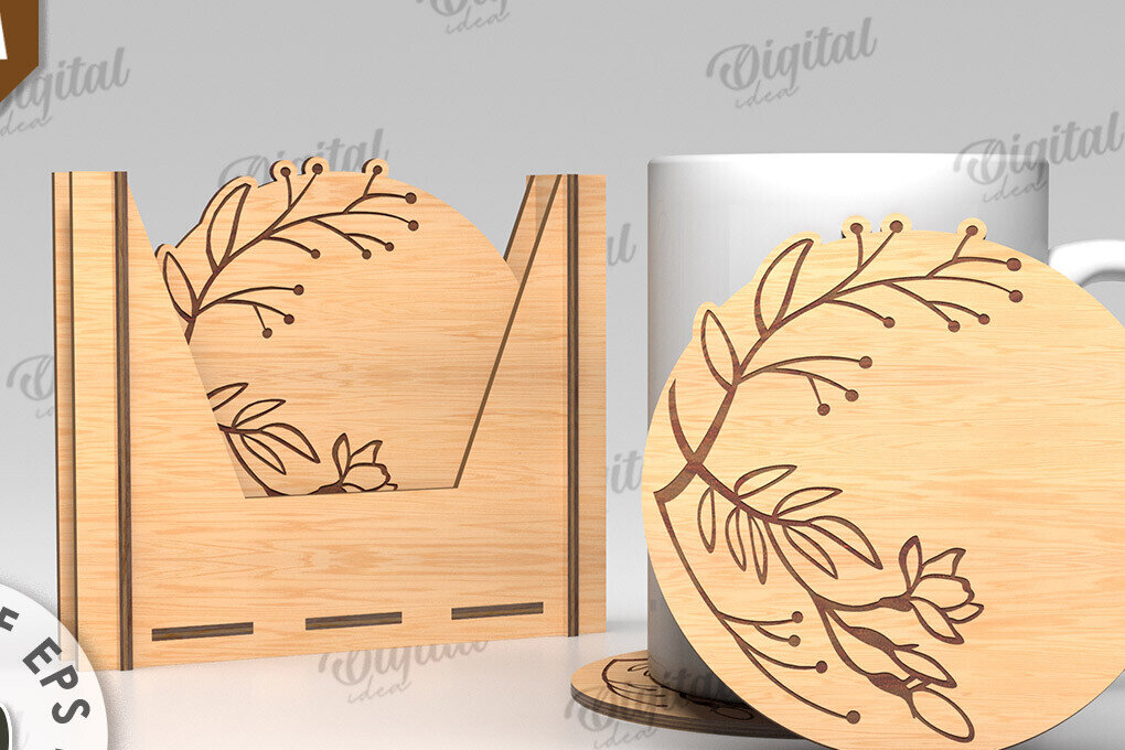 Intra απο ξύλο plywood 3mm-4mm πάχος - Σουβέρ λουλουδιών με κουτί αποθήκευσης Δίασταση 30x20 cm INTRAFABR-118907917