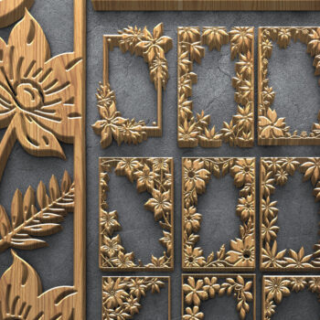 Intra απο ξύλο plywood 3mm-4mm πάχος - Floral Corner Πλαίσιο Laser Cut Δίασταση 4500x5400 cm INTRAFABR-124693323 - Image 1