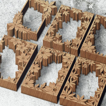 Intra απο ξύλο plywood 3mm-4mm πάχος - Floral Corner Πλαίσιο Laser Cut Δίασταση 4500x5400 cm INTRAFABR-124693323 - Image 2