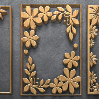 Intra απο ξύλο plywood 3mm-4mm πάχος - Floral Corner Πλαίσιο Laser Cut Δίασταση 4500x5400 cm INTRAFABR-124693323 - Image 3