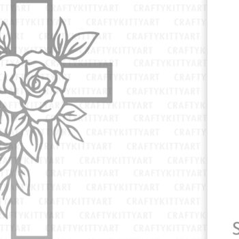 Intra απο ξύλο plywood 3mm-4mm πάχος - Floral Cross . Χριστιανός Ιησούς Σταυρός Δίασταση 30x20 cm INTRAFABR-115243495 - Image 2