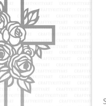 Intra απο ξύλο plywood 3mm-4mm πάχος - Floral Cross . Χριστιανός Ιησούς Σταυρός Δίασταση 30x20 cm INTRAFABR-115243578 - Image 2