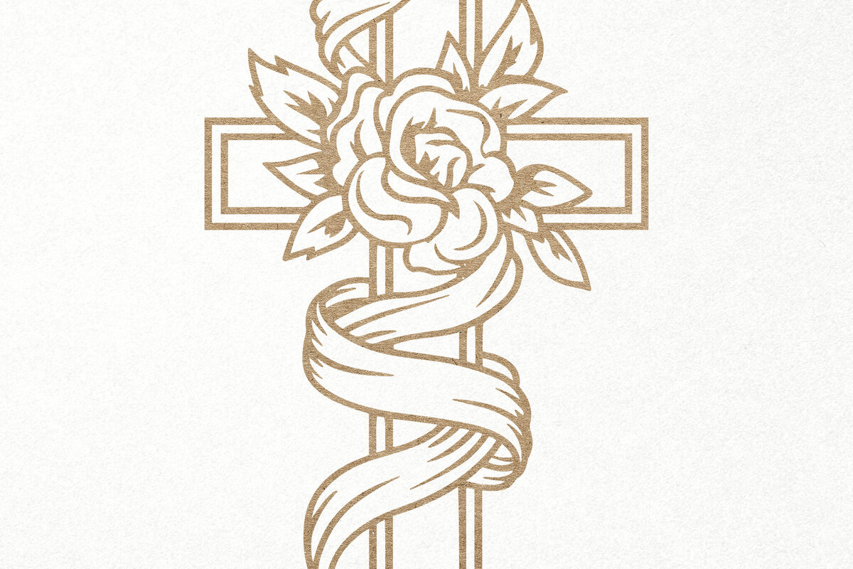 Intra απο ξύλο plywood 3mm-4mm πάχος - Floral Cross . Χριστιανός Ιησούς Σταυρός Δίασταση 30x20 cm INTRAFABR-115243190