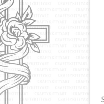 Intra απο ξύλο plywood 3mm-4mm πάχος - Floral Cross . Χριστιανός Ιησούς Σταυρός Δίασταση 30x20 cm INTRAFABR-115243190 - Image 2