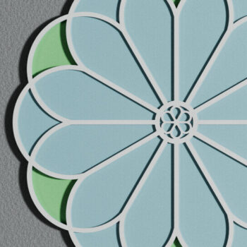 Intra απο ξύλο plywood 3mm-4mm πάχος - Floral Decor Art Κρεμαστό  Laser Cut Δίασταση 14x14 cm INTRAFABR-95776066 - Image 1