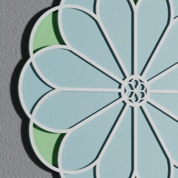 Intra απο ξύλο plywood 3mm-4mm πάχος - Floral Decor Art Κρεμαστό  Laser Cut Δίασταση 14x14 cm INTRAFABR-95776066 - Image 2