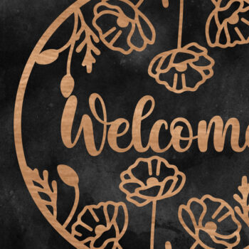 Intra απο ξύλο plywood 3mm-4mm πάχος - Floral κρεμάστρα πόρτας στρογγυλή πινακίδα Δίασταση 30x20 cm INTRAFABR-117355413 - Image 1