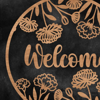 Intra απο ξύλο plywood 3mm-4mm πάχος - Floral κρεμάστρα πόρτας στρογγυλή πινακίδα Δίασταση 30x20 cm INTRAFABR-117355516 - Image 3