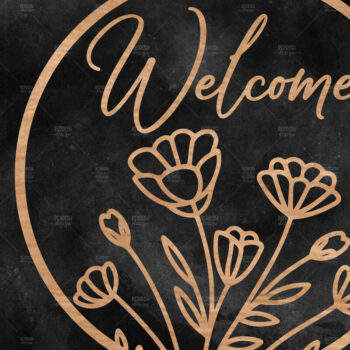 Intra απο ξύλο plywood 3mm-4mm πάχος - Floral κρεμάστρα πόρτας Δίασταση 30x20 cm INTRAFABR-115883102 - Image 1