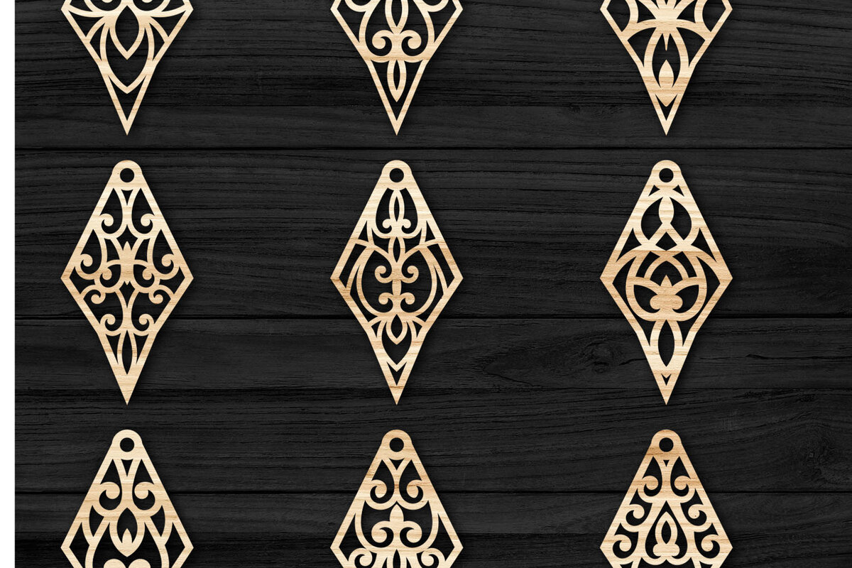 Intra απο ξύλο plywood 3mm-4mm πάχος - Σκουλαρίκια με λουλούδια με Laser Cut  Δίασταση 3x3 cm INTRAFABR-75543691