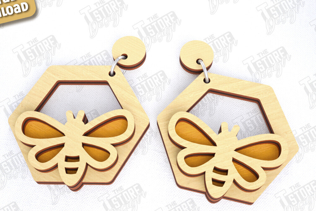 Intra απο ξύλο plywood 3mm-4mm πάχος - Σκουλαρίκια με λουλούδια Laser Cut | Αξεσουάρ Δίασταση 3x3 cm INTRAFABR-120961978