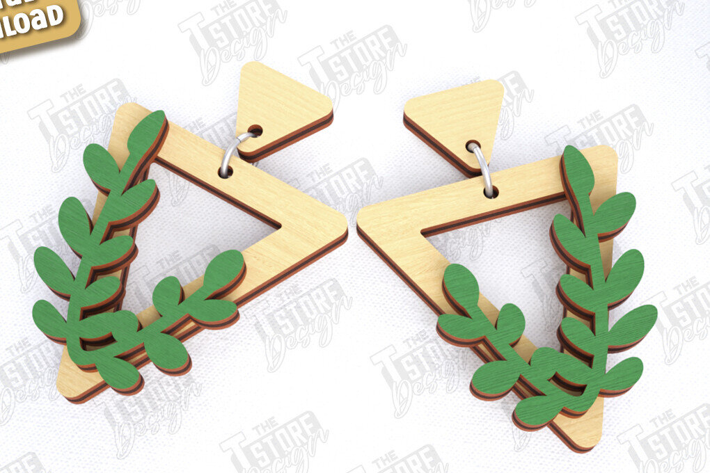 Intra απο ξύλο plywood 3mm-4mm πάχος - Σκουλαρίκια με λουλούδια Laser Cut | Αξεσουάρ Δίασταση 3x3 cm INTRAFABR-120961983