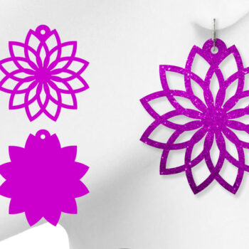 Intra απο ξύλο plywood 3mm-4mm πάχος - Σκουλαρίκια Floral Δίασταση 3x3 cm INTRAFABR-8842782 - Image 1