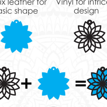 Intra απο ξύλο plywood 3mm-4mm πάχος - Σκουλαρίκια Floral Δίασταση 3x3 cm INTRAFABR-8842782 - Image 4