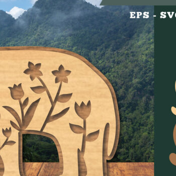 Intra απο ξύλο plywood 3mm-4mm πάχος - Floral Elephant Cut Laser Decoration 1 Δίασταση 20x20 cm INTRAFABR-112909491 - Image 1