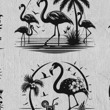 Intra απο ξύλο plywood 3mm-4mm πάχος - Floral Flamingo Bundle , Beach Δίασταση 40x50 cm INTRAFABR-102972032 - Image 2