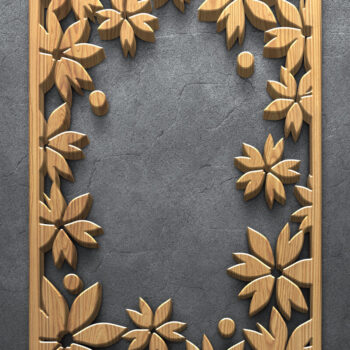 Intra απο ξύλο plywood 3mm-4mm πάχος - Floral Frame Laser Cut Δίασταση 4500x5400 cm INTRAFABR-124693755 - Image 4