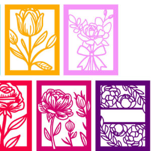 Intra απο ξύλο plywood 3mm-4mm πάχος - Πακέτο  με λουλούδια Δίασταση 30x20 cm INTRAFABR-102384347