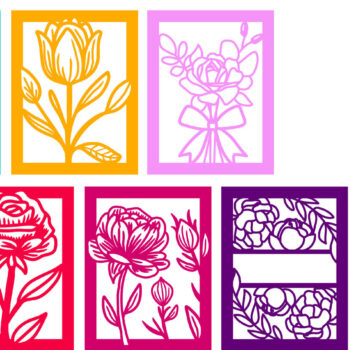 Intra απο ξύλο plywood 3mm-4mm πάχος - Πακέτο  με λουλούδια Δίασταση 30x20 cm INTRAFABR-102384347 - Image 1