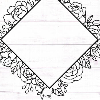 Intra απο ξύλο plywood 3mm-4mm πάχος - Floral Full Rhomb Πλαίσιο Δίασταση 20x25 cm INTRAFABR-117722432 - Image 1