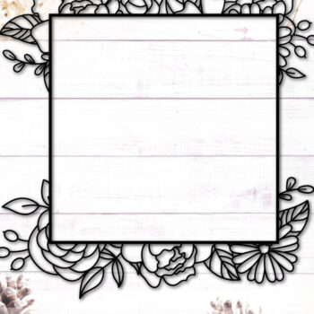 Intra απο ξύλο plywood 3mm-4mm πάχος - Floral Πλήρες Τετράγωνο Πλαίσιο Δίασταση 20x25 cm INTRAFABR-117722473 - Image 1