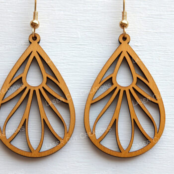 Intra απο ξύλο plywood 3mm-4mm πάχος - Σκουλαρίκι με λουλούδια & γεωμετρικά Δίασταση 3x3 cm INTRAFABR-124957906 - Image 8