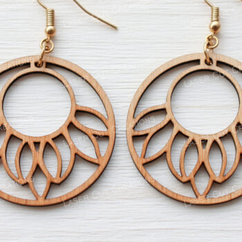 Intra απο ξύλο plywood 3mm-4mm πάχος - Σκουλαρίκι με λουλούδια & γεωμετρικά Δίασταση 3x3 cm INTRAFABR-124957906 - Image 14