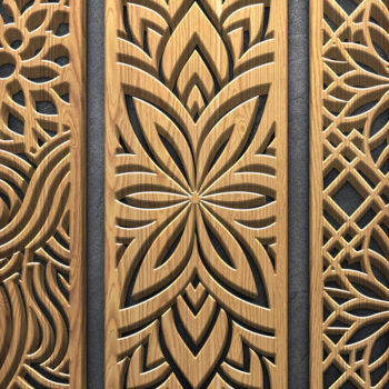 Intra απο ξύλο plywood 3mm-4mm πάχος - Floral & γεωμετρικά πάνελ οθόνης Δίασταση 3600x5400 cm INTRAFABR-122880829 - Image 2