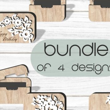 Intra απο ξύλο plywood 3mm-4mm πάχος - Πακέτο θήκης δώρου φλοράλ  Laser Δίασταση 30x20 cm INTRAFABR-93129044 - Image 1