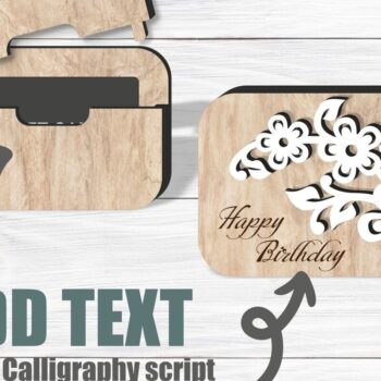 Intra απο ξύλο plywood 3mm-4mm πάχος - Πακέτο θήκης δώρου φλοράλ  Laser Δίασταση 30x20 cm INTRAFABR-93129044 - Image 3