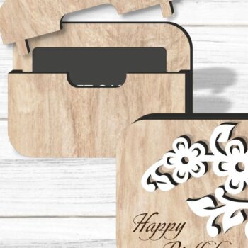 Intra απο ξύλο plywood 3mm-4mm πάχος - Floral Δωροθήκη , Laser Δίασταση 20x20 cm INTRAFABR-90132594 - Image 1