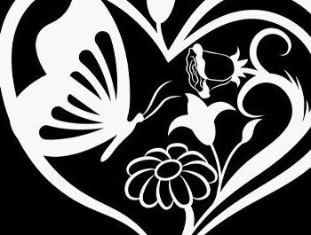 Intra απο ξύλο plywood 3mm-4mm πάχος - Floral Heart Butterfly Cut Laser Δίασταση 20x20 cm INTRAFABR-35024981 - Image 3