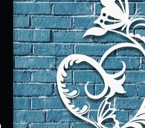 Intra απο ξύλο plywood 3mm-4mm πάχος - Floral Heart Butterfly Cut Laser Δίασταση 20x20 cm INTRAFABR-35025094